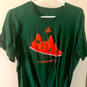 Miami Hurricanes adidas Shirt sneakers graphic logo athletic shirt size large